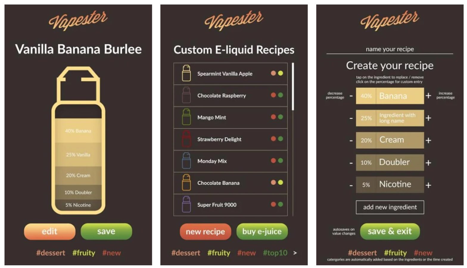 VapeKit E Liquid Recipes App