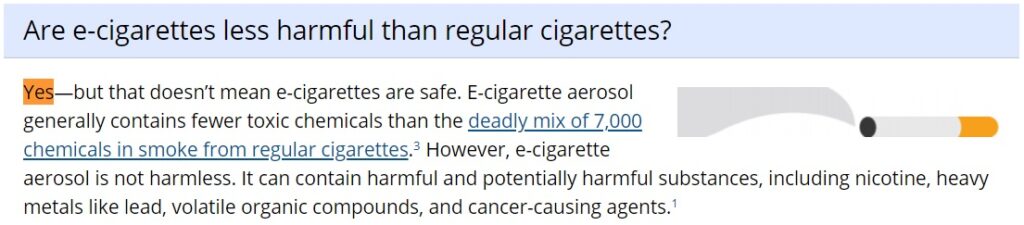 CDC E-Cigarettes Are Less Harmful